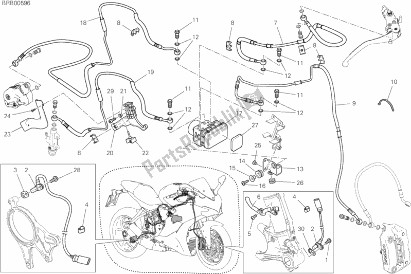 Tutte le parti per il Sistema Di Frenatura Antibloccaggio (abs) del Ducati Supersport S USA 937 2018